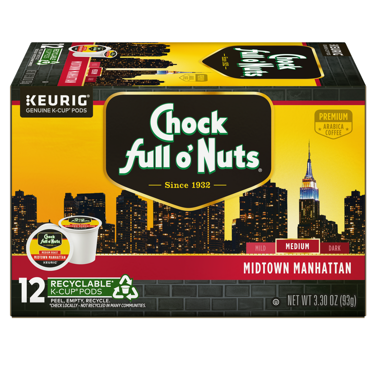 NEW-Chock full o'Nuts® K-Cup® Pods - Midtown Manhattan - Medium