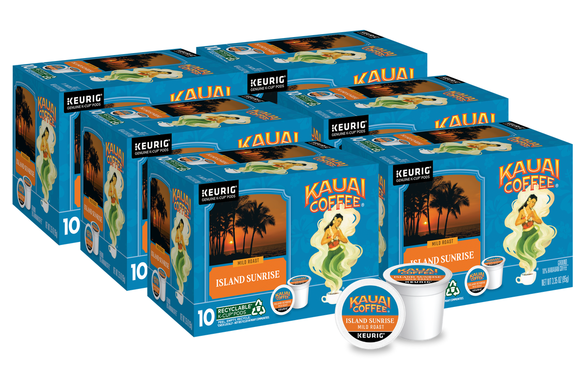 NEW Kauai Coffee Keurig K Cup Pods Island Sunrise Mild Roast Massimo Zanetti Beverage ShopMZB