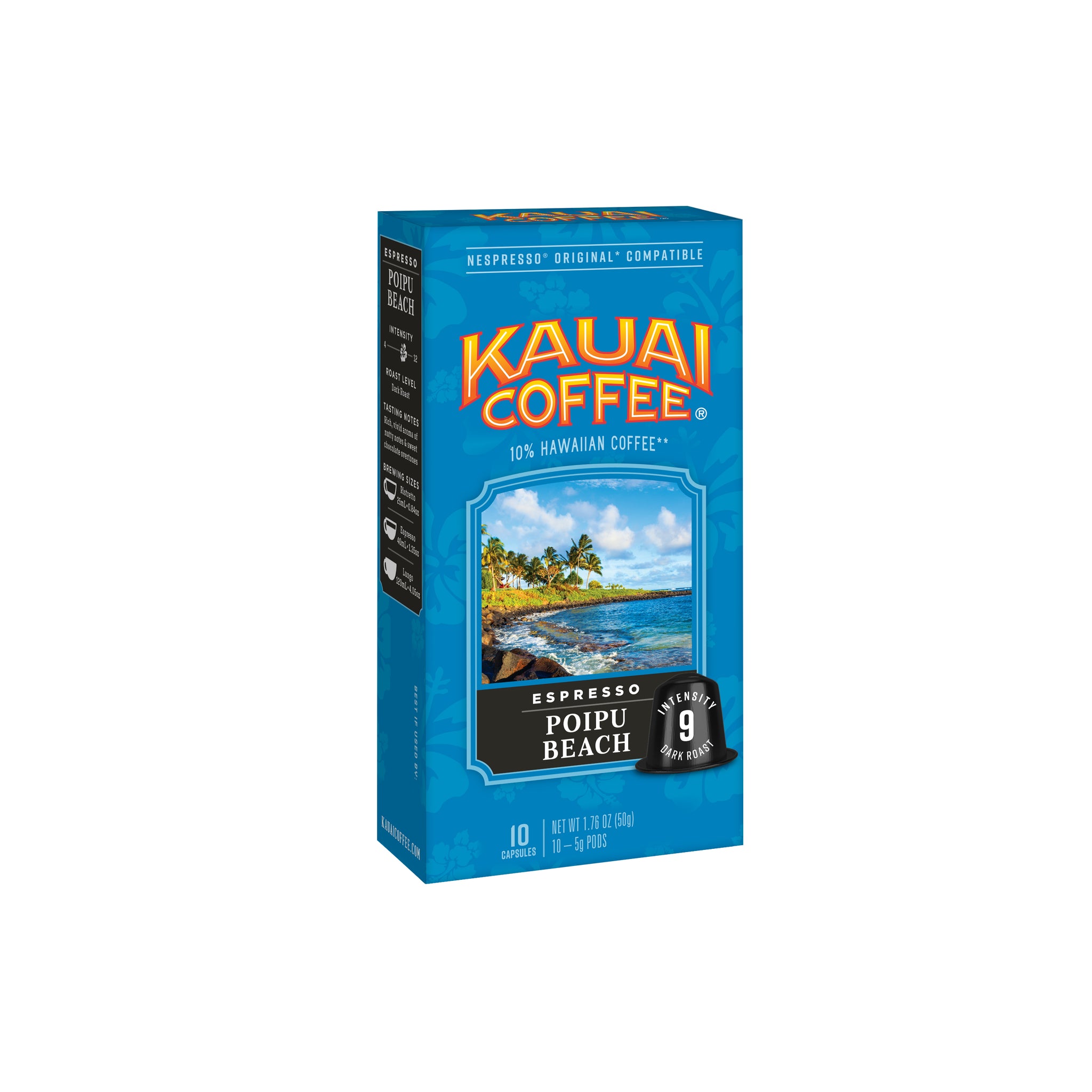 Kauai Coffee® Espresso Pods - Poipu Beach – Dark Roast