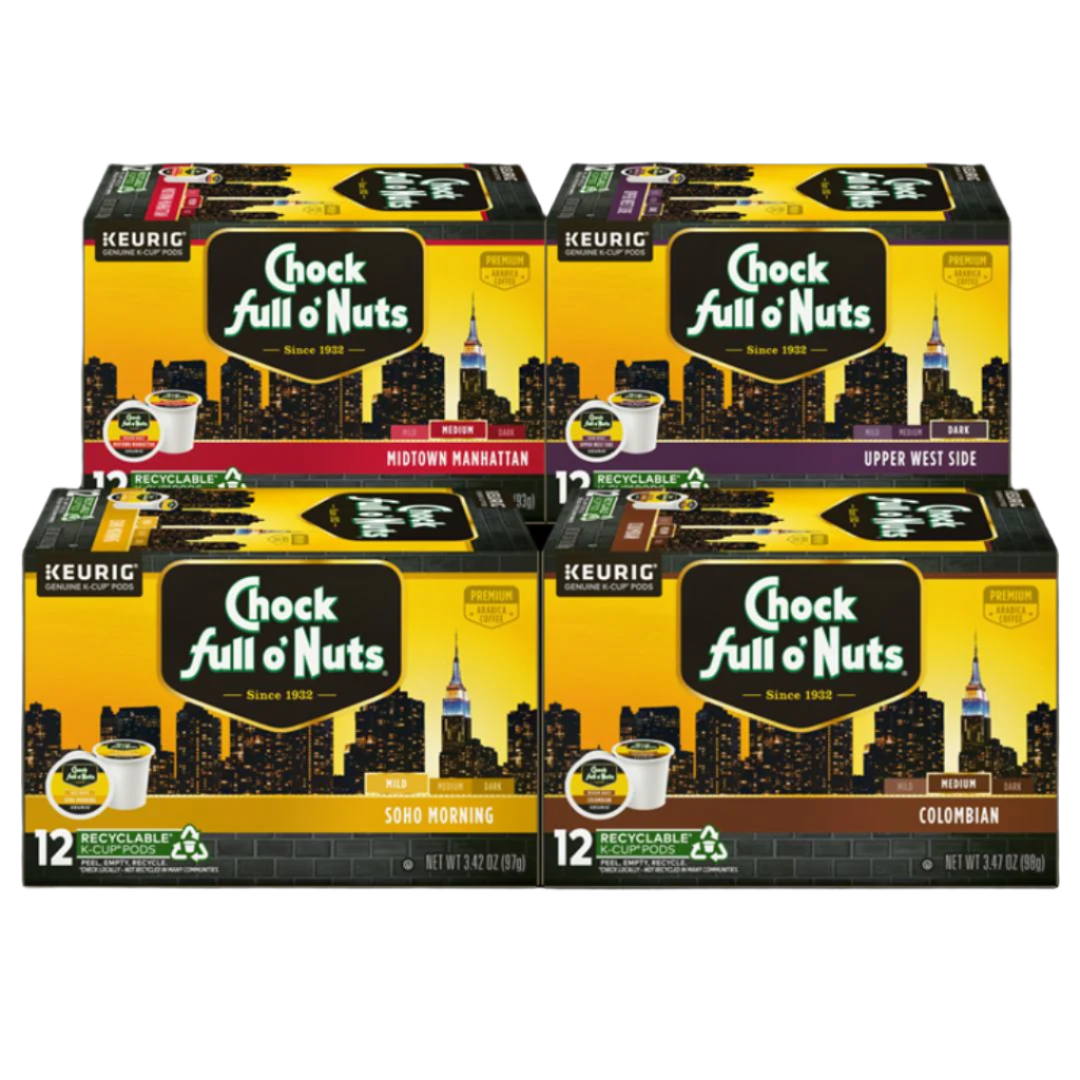 NEW-Chock full o'Nuts® K-Cup® Pods - Roast Sampler Pack - Premium