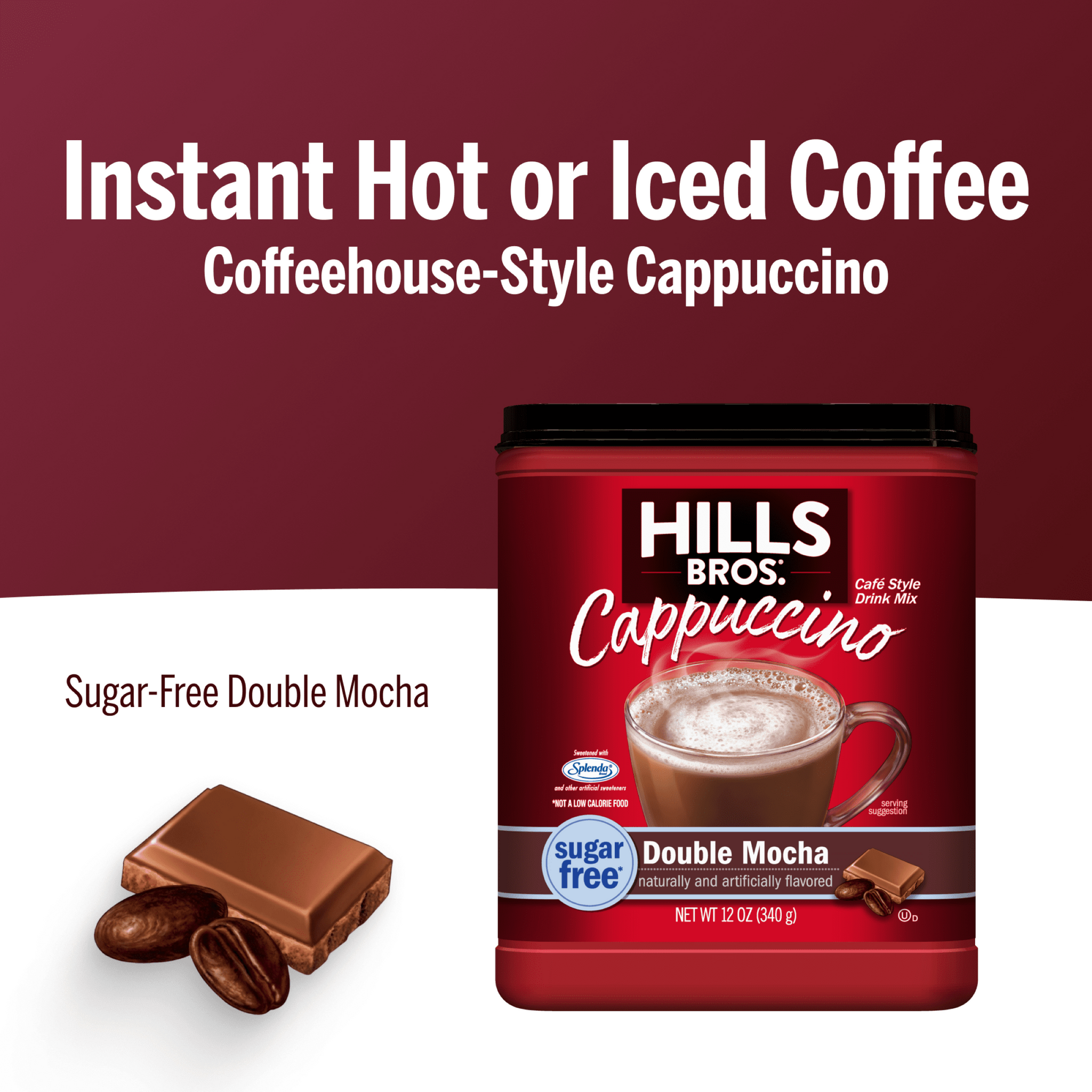 Hills Bros.® Instant Cappuccino Mix - Sugar-Free Double Mocha