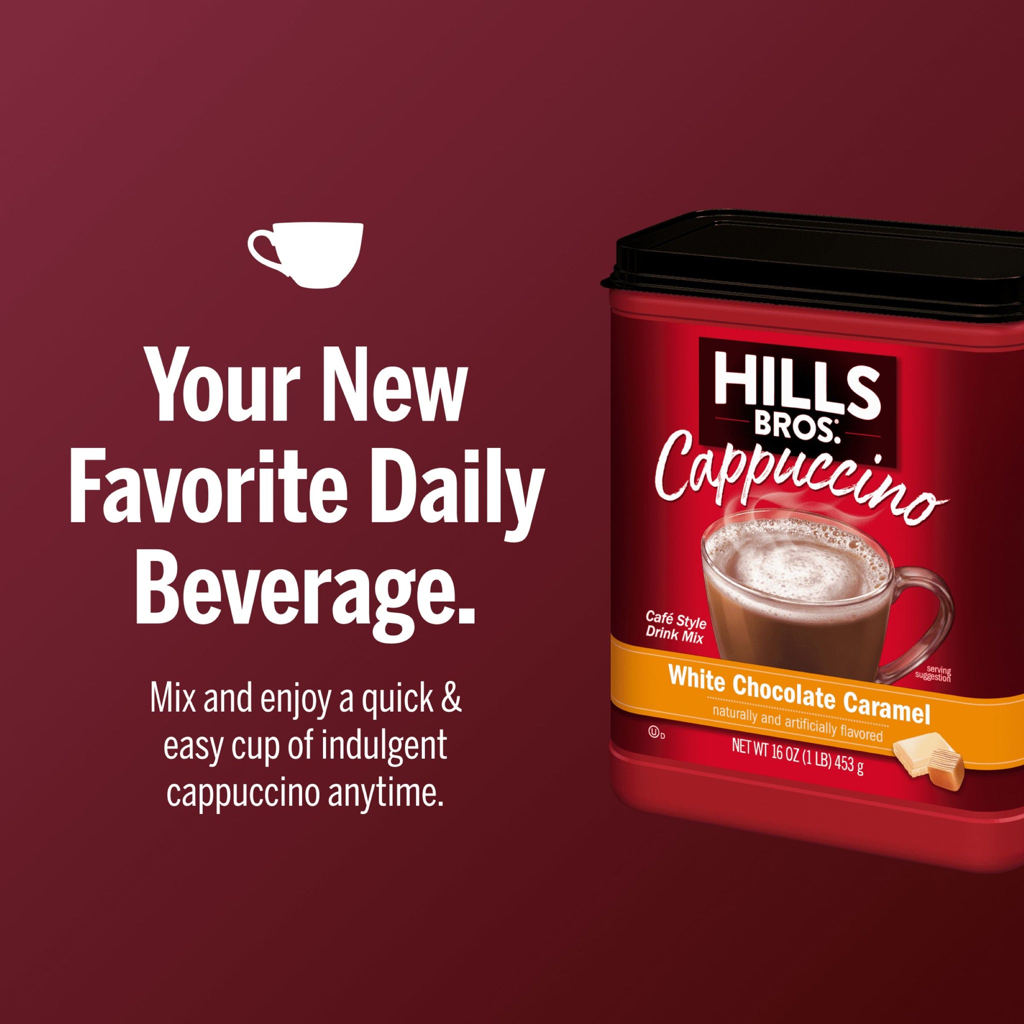 Hills Bros.® Instant Cappuccino Mix - White Chocolate Caramel
