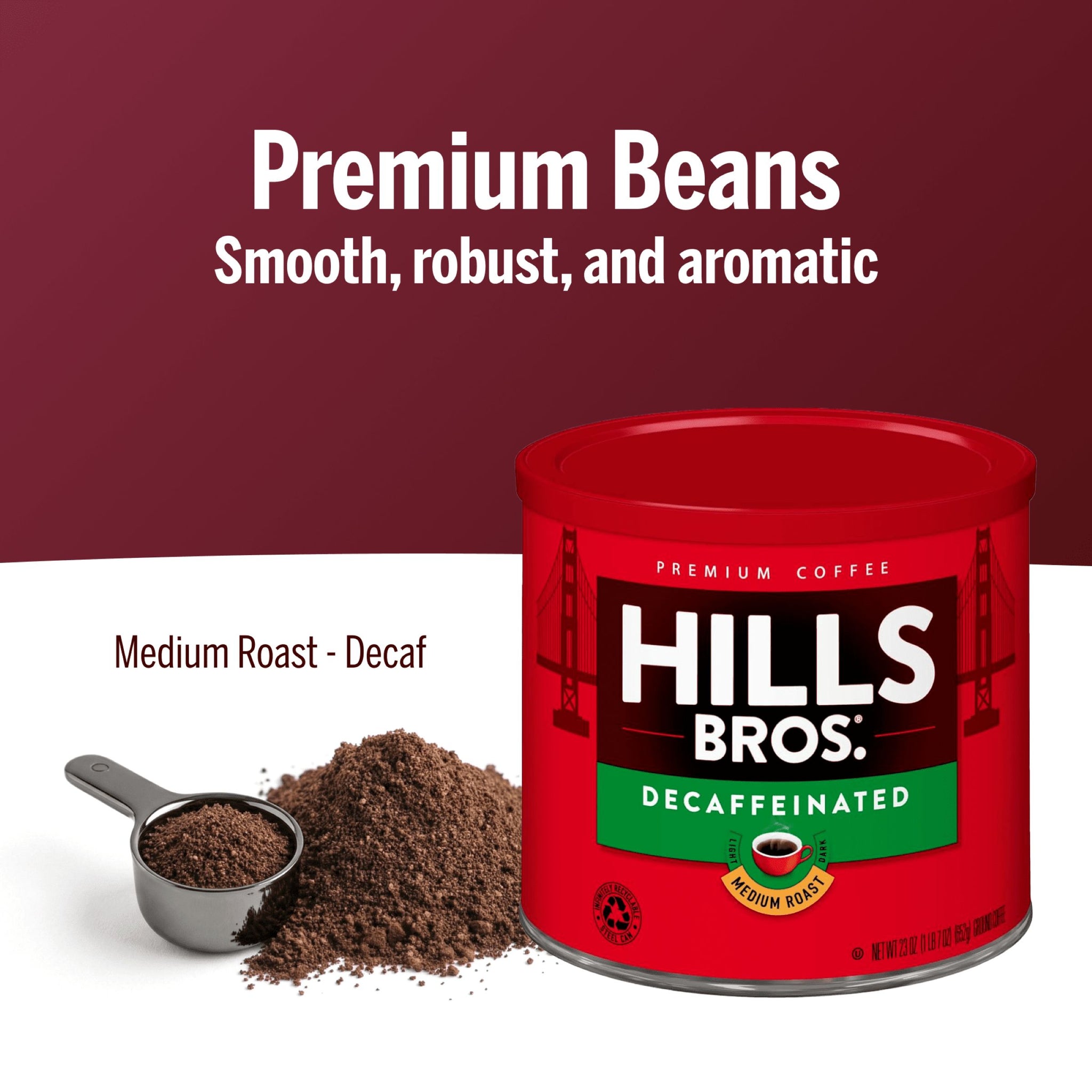ヒルスコーヒー　12袋セット売り HILLS BROS 500g Hills Bros.® Coffee - Decaf Original Blend - Medium Roast - Ground