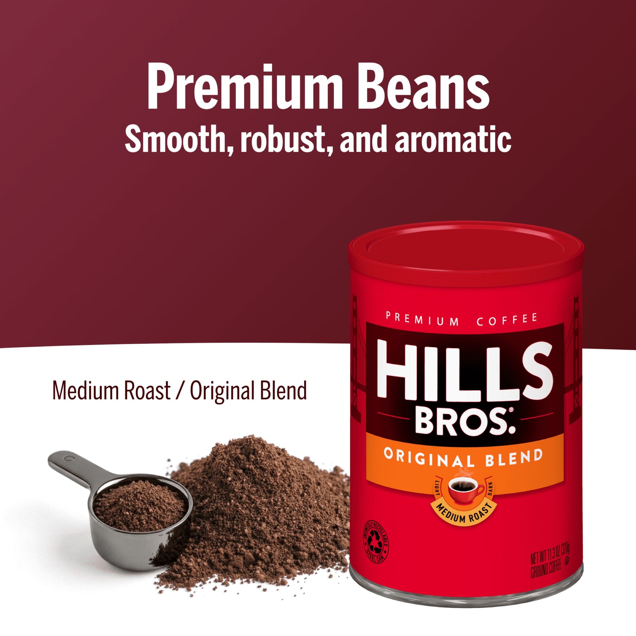 Hills Bros.® Coffee - Original Blend - Medium Roast - Ground