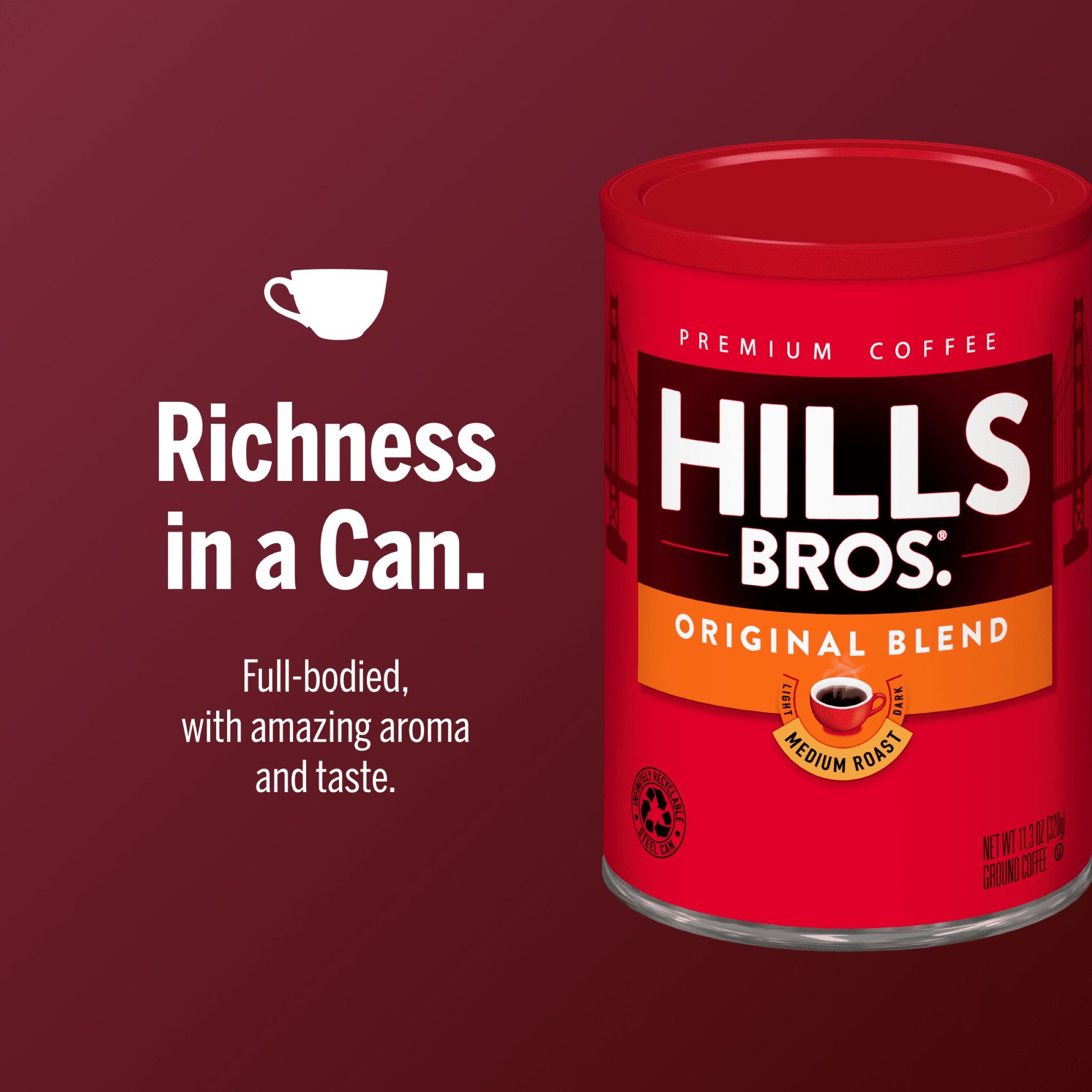 Hills Bros.® Coffee - Original Blend - Medium Roast - Ground