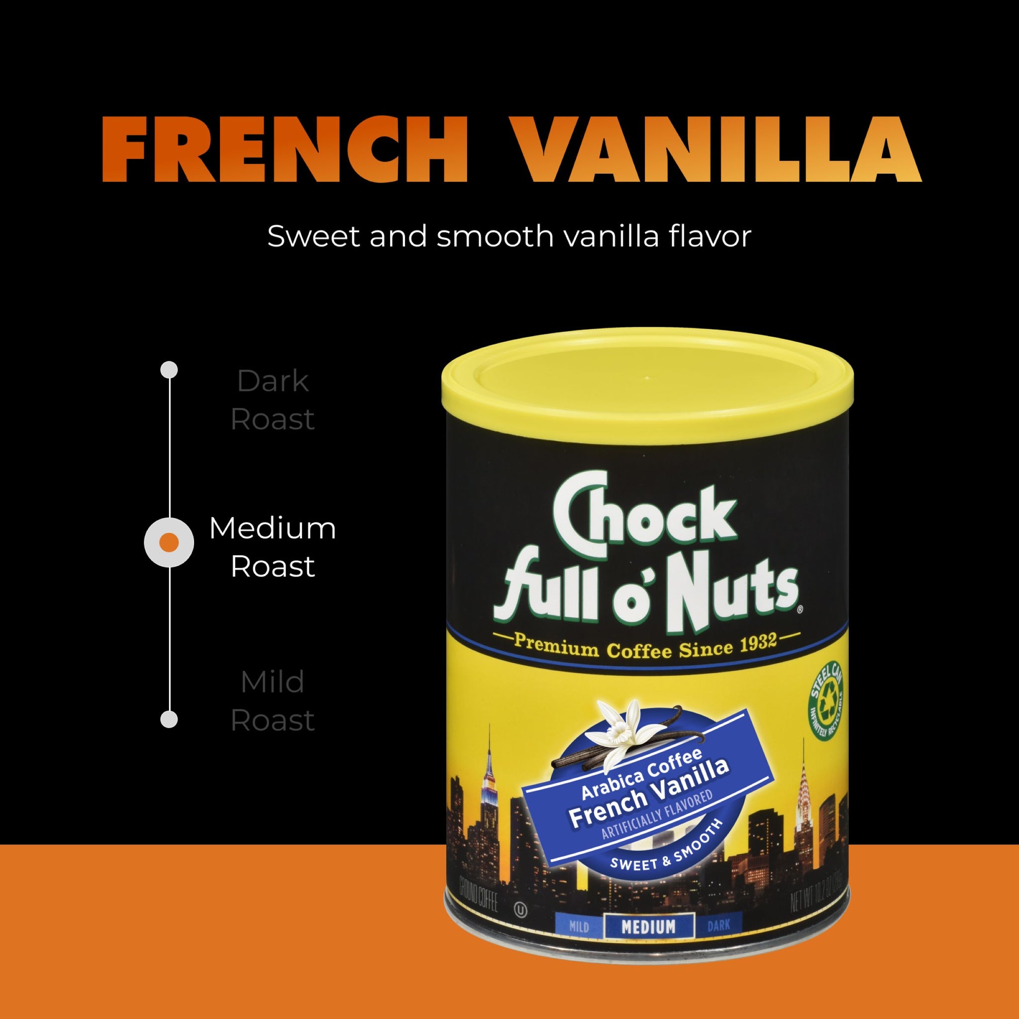 Nオーガニック Chock full o'Nuts® Coffee - French Vanilla - Medium Roast - Ground