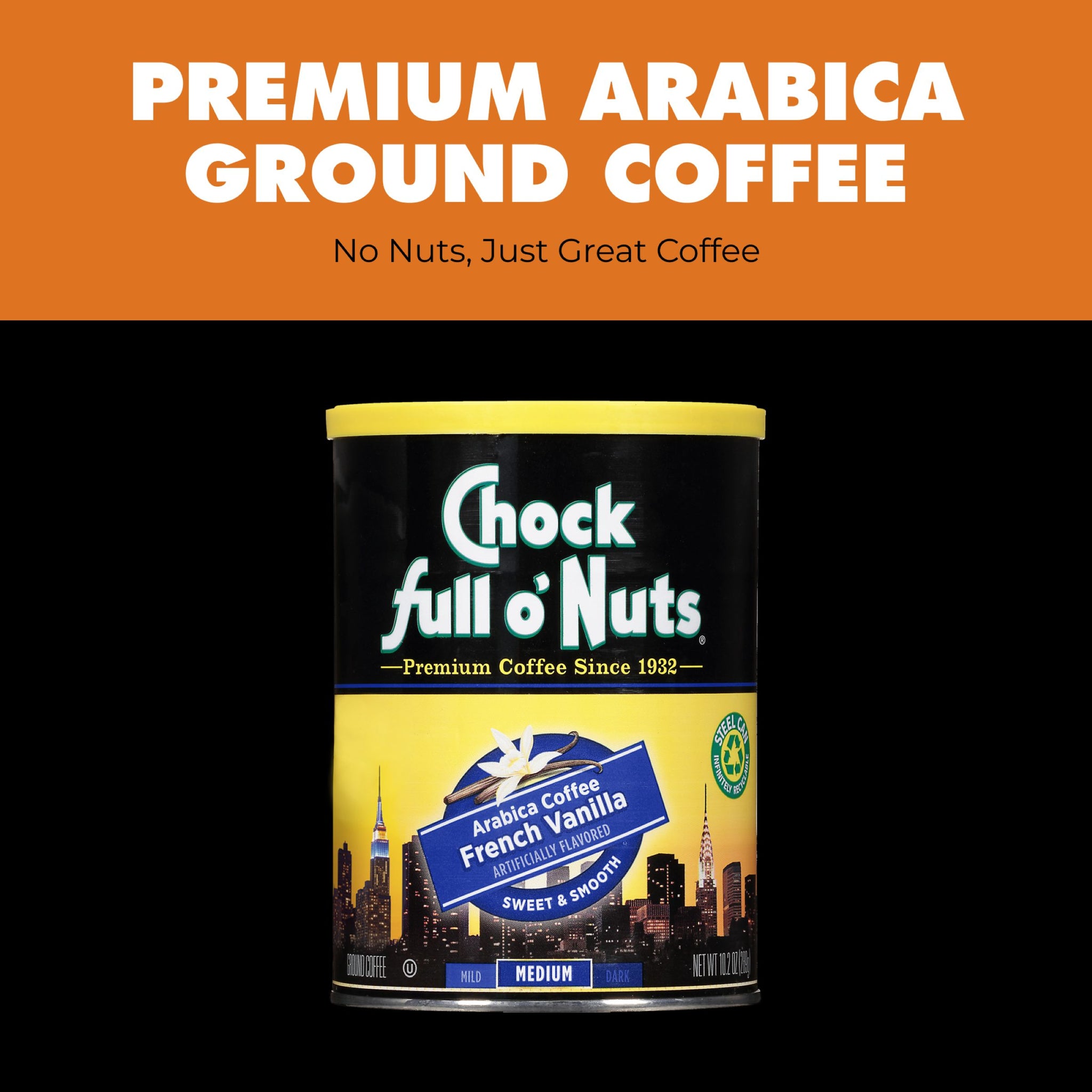 Chock full o'Nuts® Coffee - French Vanilla - Medium Roast - Ground