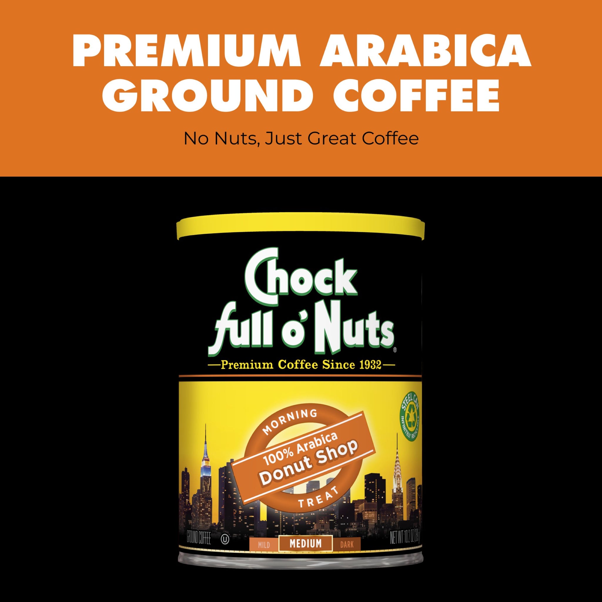 Chock full o'Nuts® Coffee - Donut Shop - Medium Roast - Ground