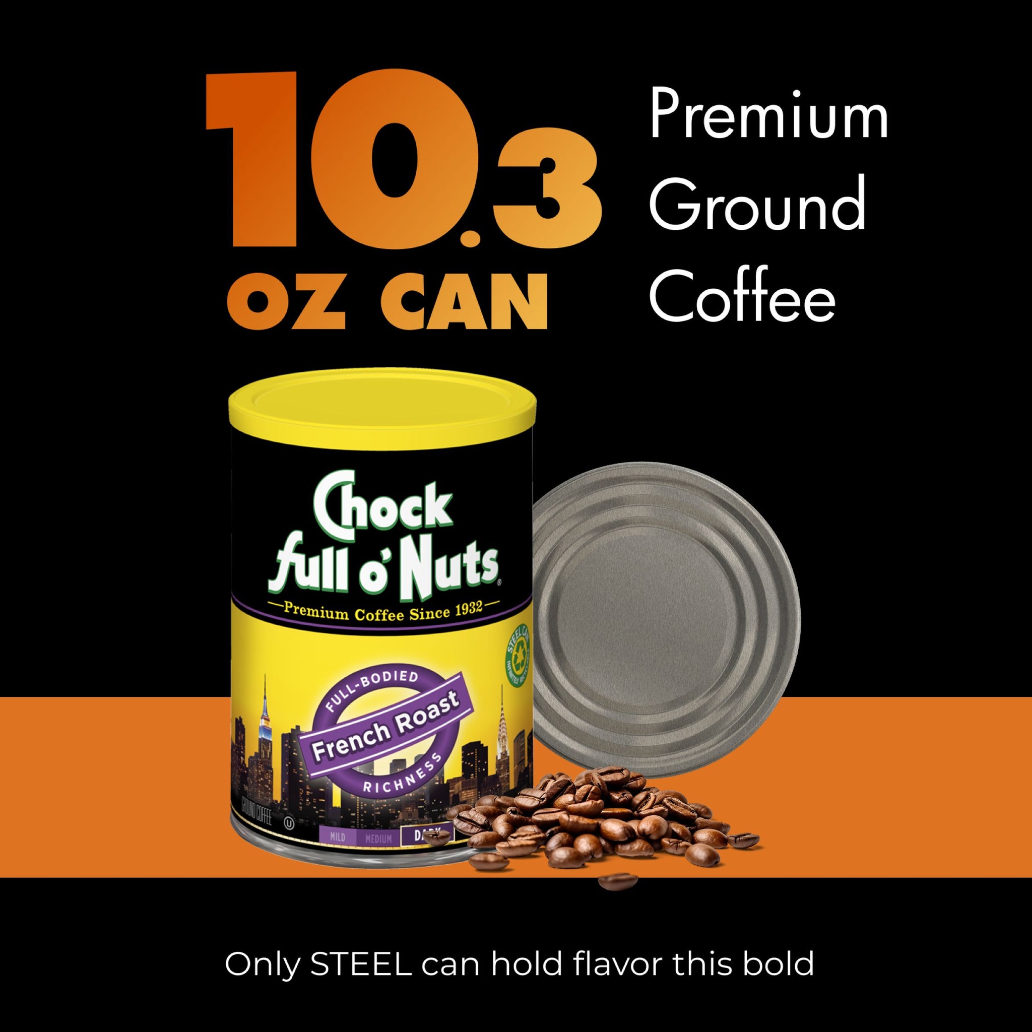 Chock full o'Nuts® Coffee - French Roast - Dark Roast - Ground