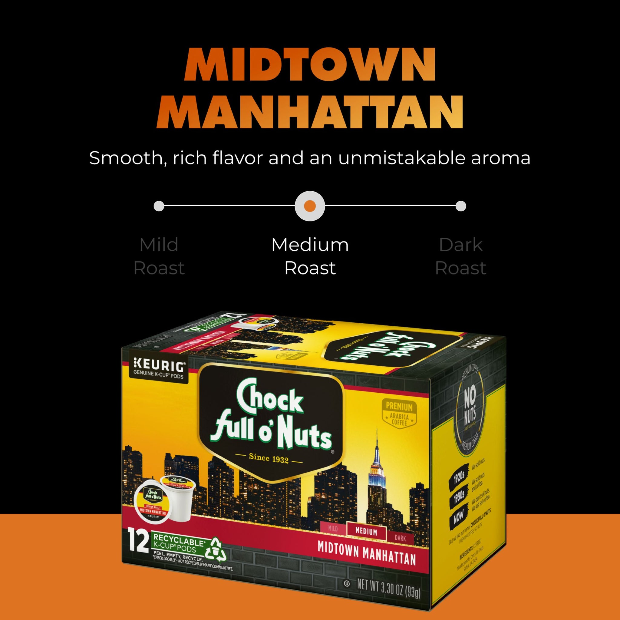 NEW-Chock full o'Nuts® K-Cup® Pods - Roast Sampler Pack - Premium