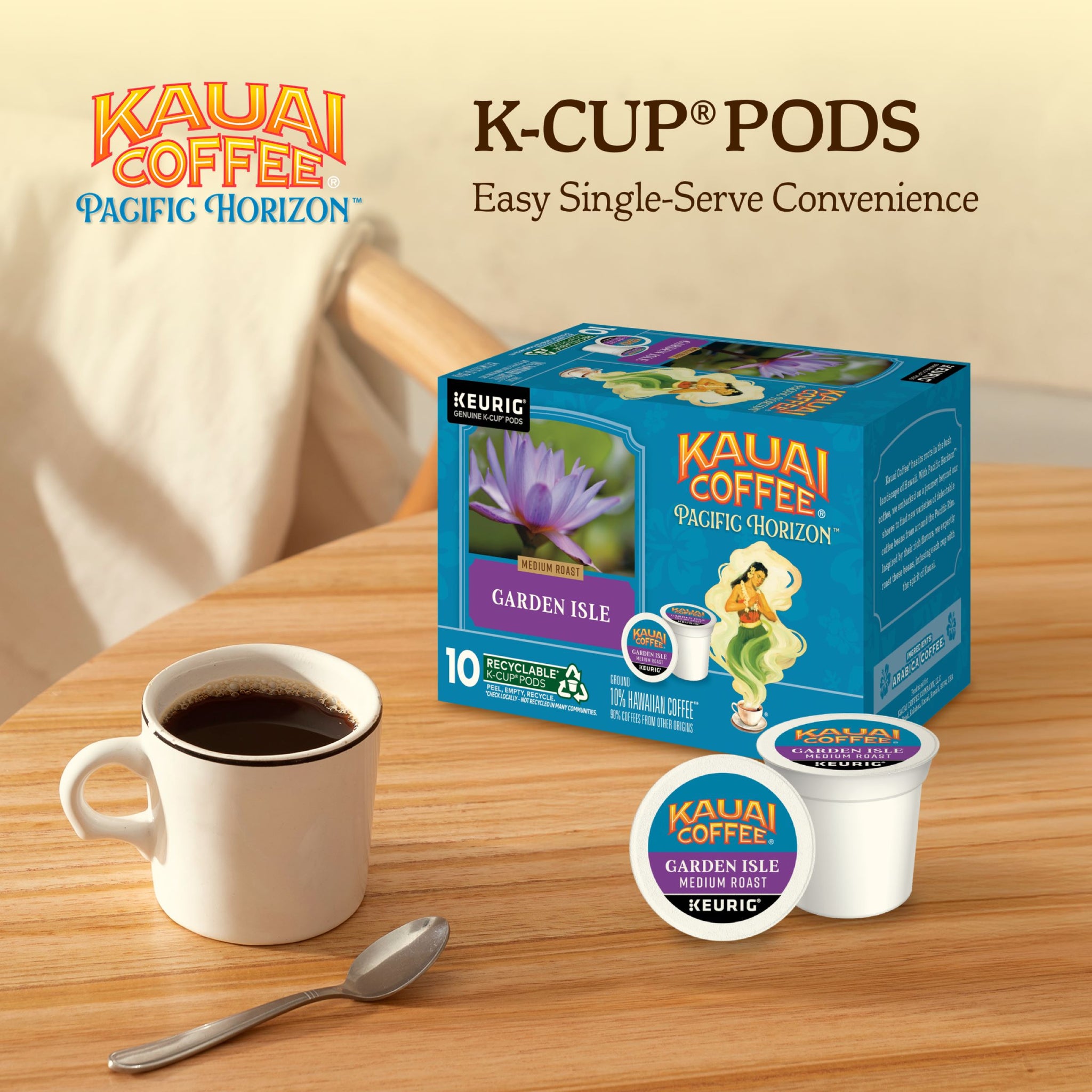 NEW-Kauai Coffee® K-Cup® Pods - Garden Isle - Medium Roast