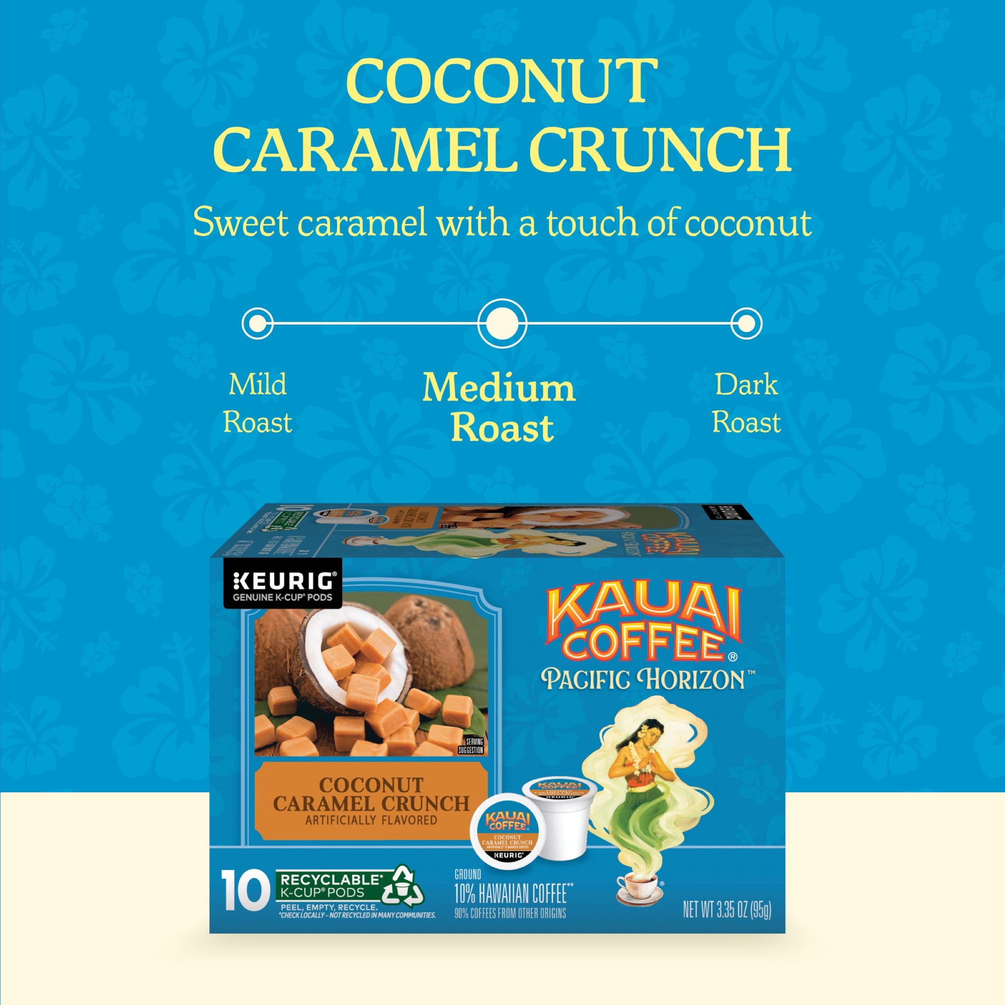 NEW-Kauai Coffee® K-Cup® Pods - Coconut Caramel Crunch Flavor