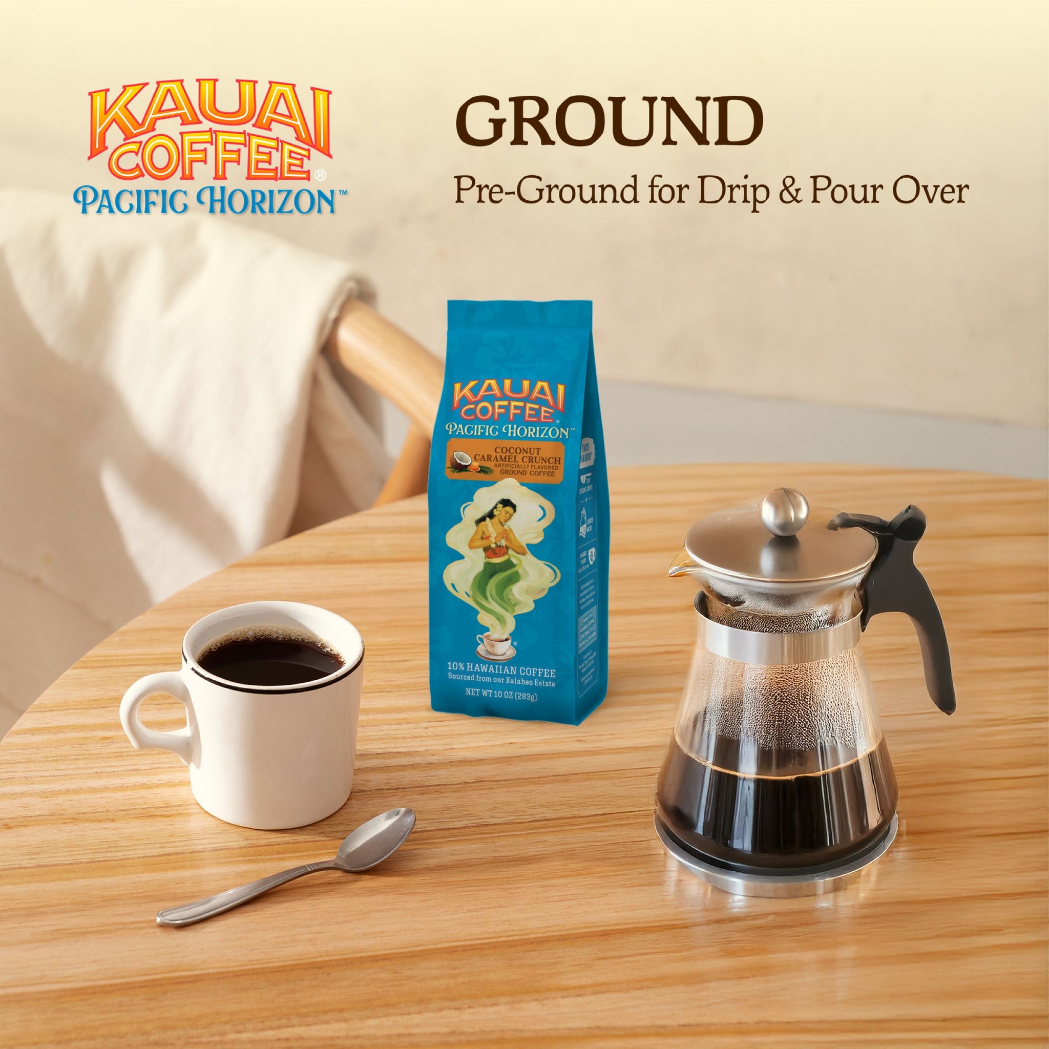 Kauai Coffee® Pacific Horizon - Coconut Caramel Crunch Flavor