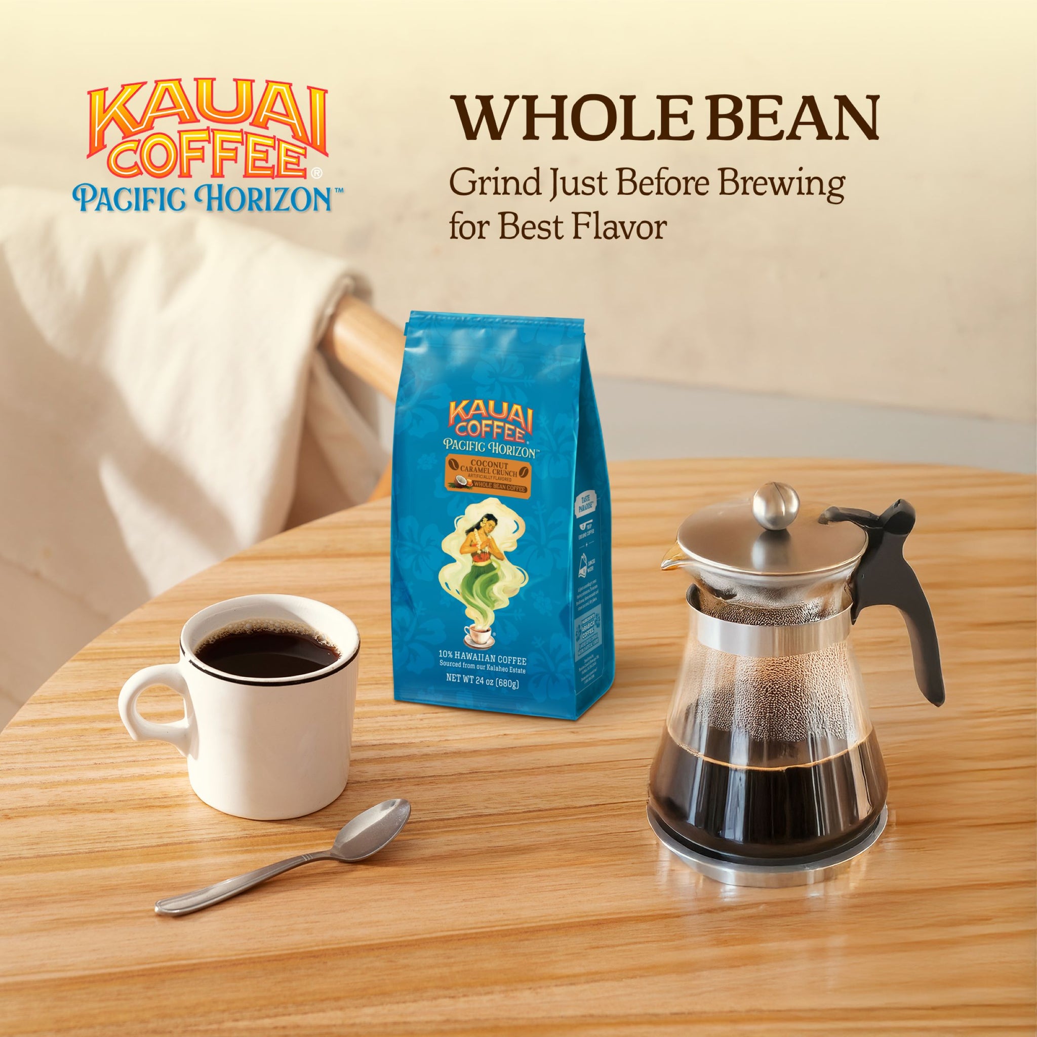 Kauai Coffee® Pacific Horizon - Coconut Caramel Crunch Flavor