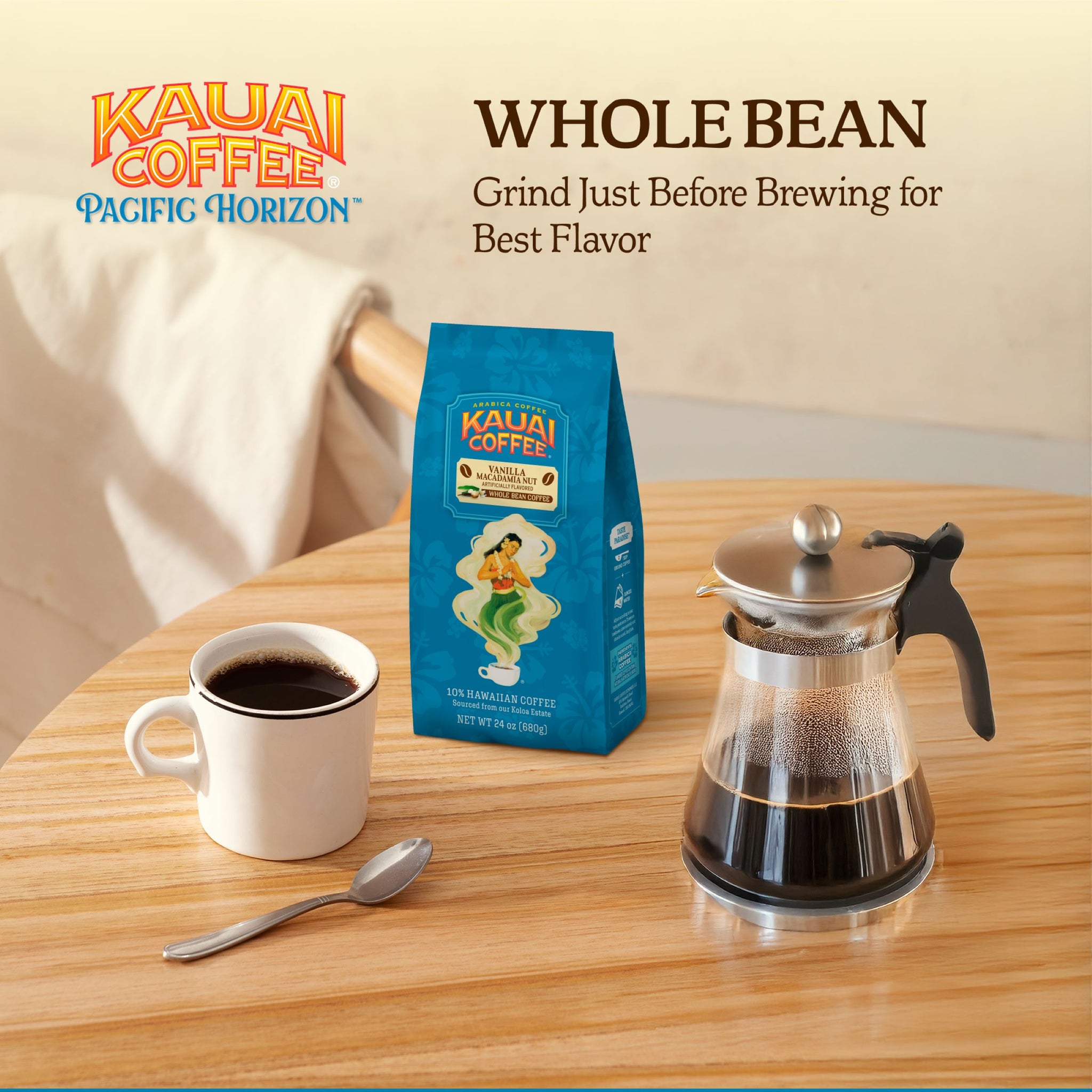 Kauai Coffee® Pacific Horizon - Vanilla Macadamia Nut Flavor