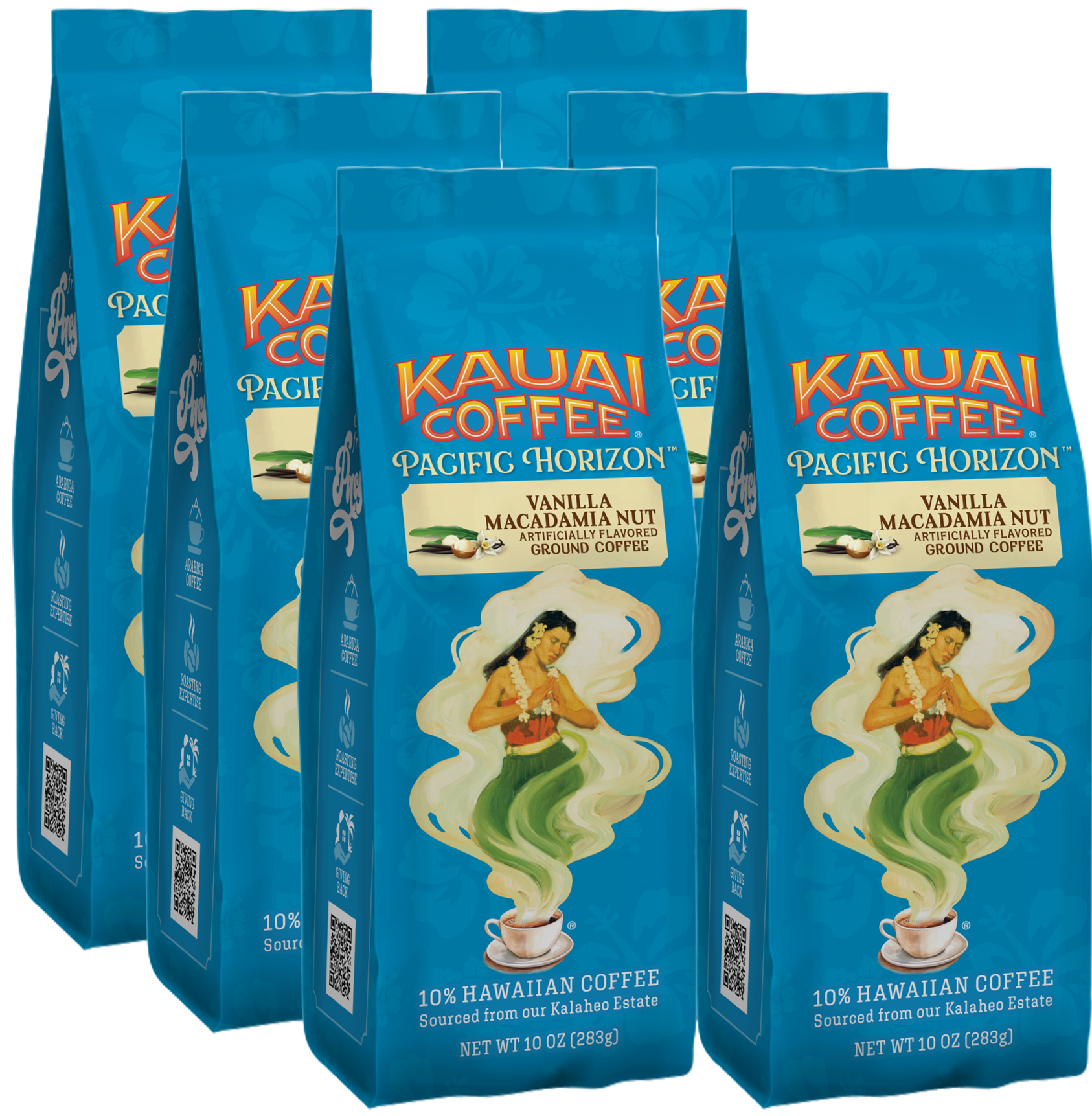 Hawaiian Paradise Coffee Ground - 7oz Vanilla Macadamia 100% Arabica Light Roast