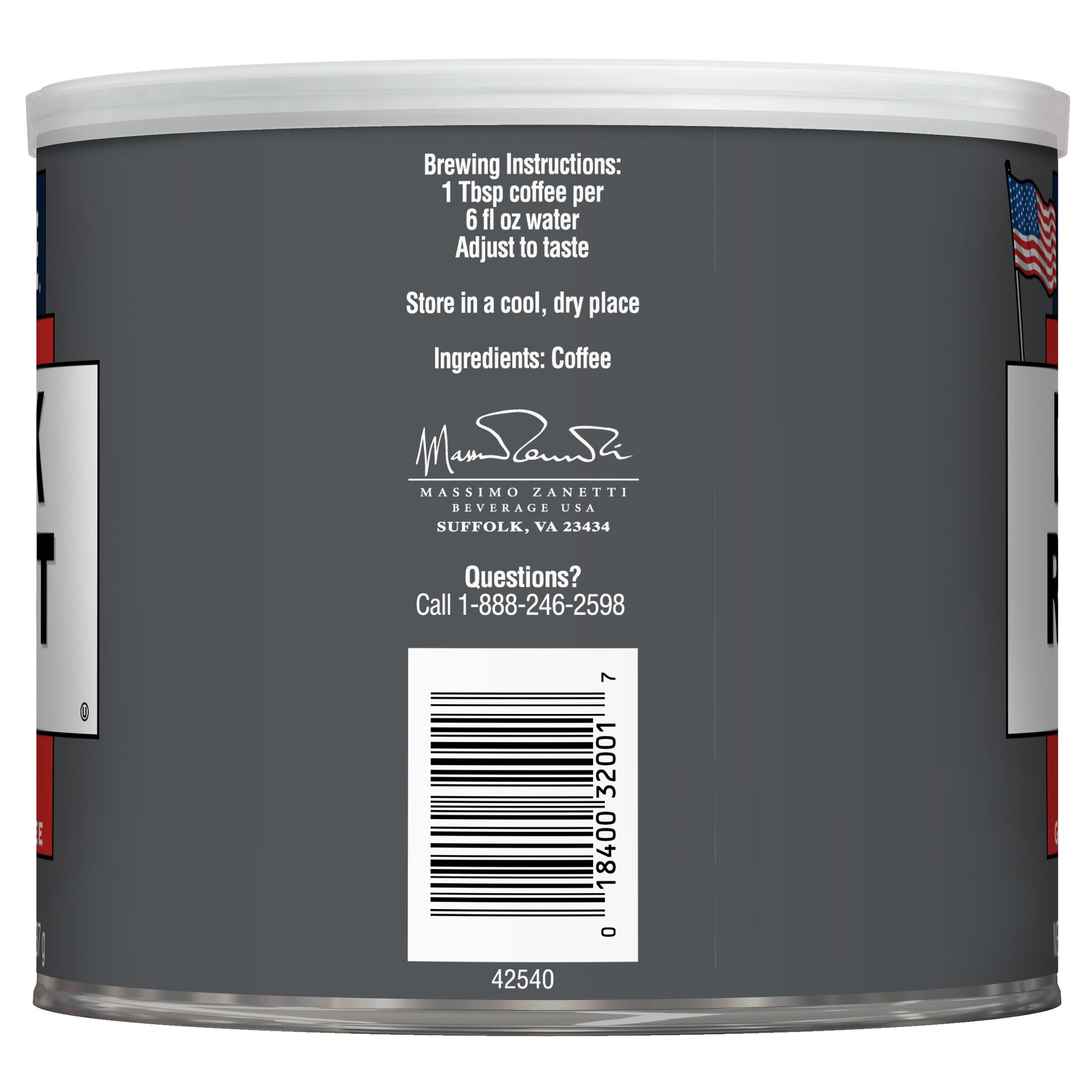 Reveille® Coffee - Dark Roast - Ground - 26oz Can - Case of 6