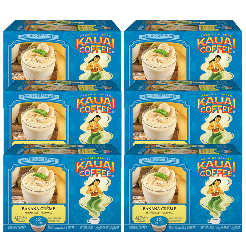 Kauai Coffee® SingleServe Pods Banana Crème Premium Arabica