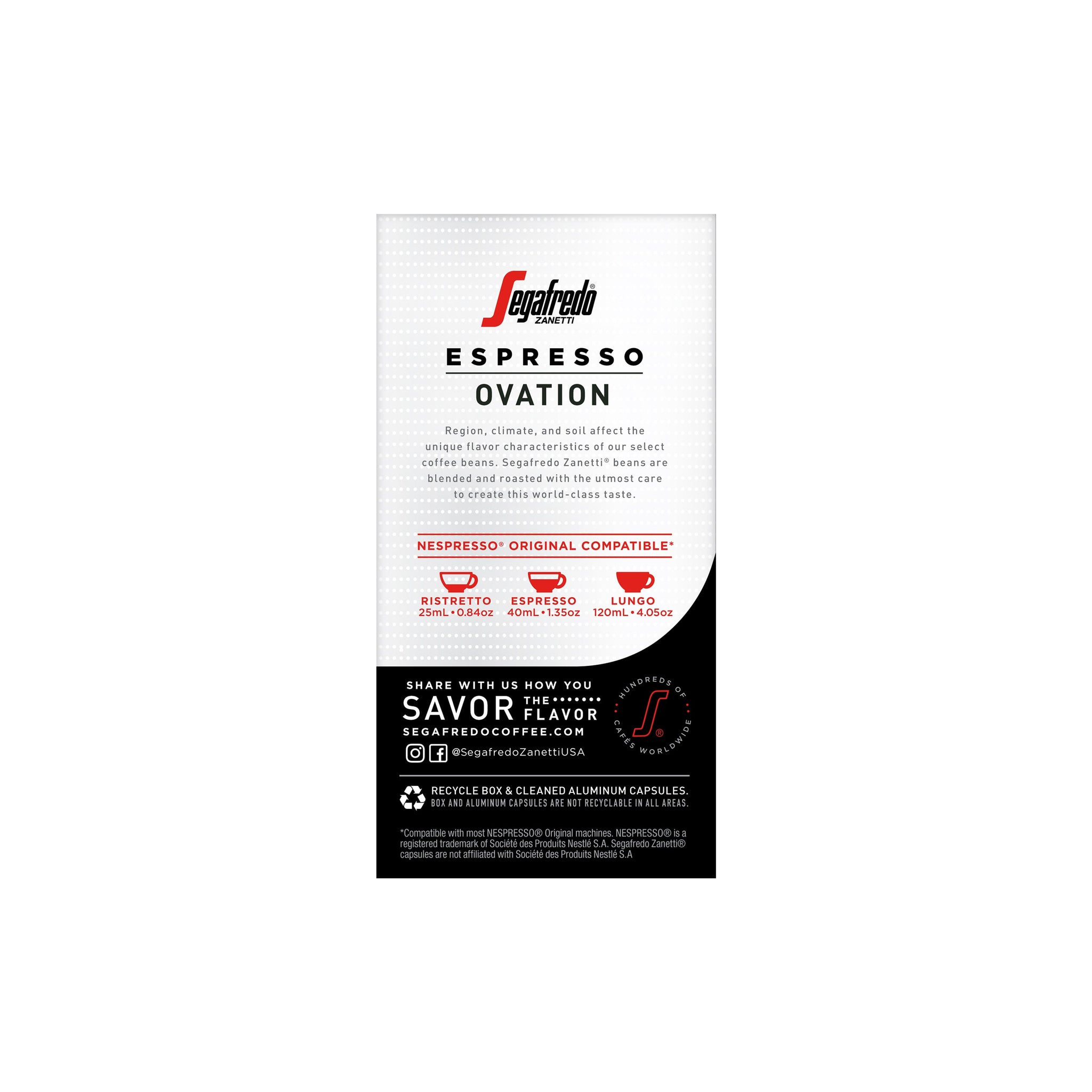 Segafredo Zanetti® - Ovation™ - Intensity 11 – Massimo